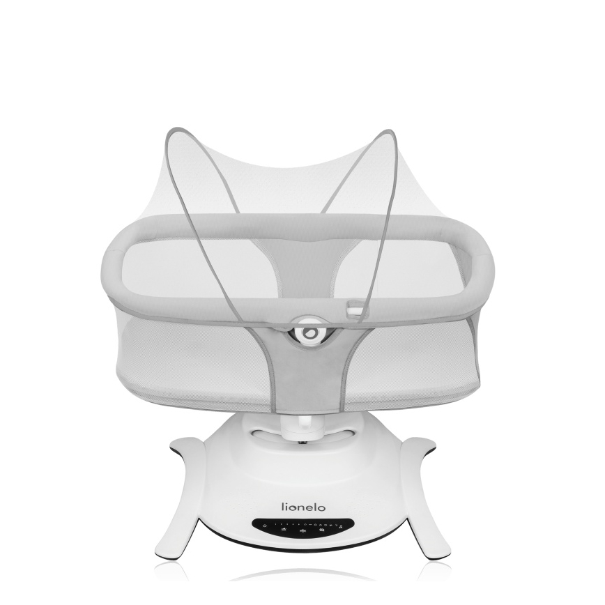 Lionelo - Baloiço infantil 2 em 1 BELLA com melodia, 4x AA, Cinzento Betão + controlo remoto