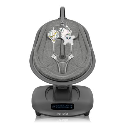 Lionelo - Baloiço para bebé com melodia BLOSSOM Cinzento Betão + controlo remoto