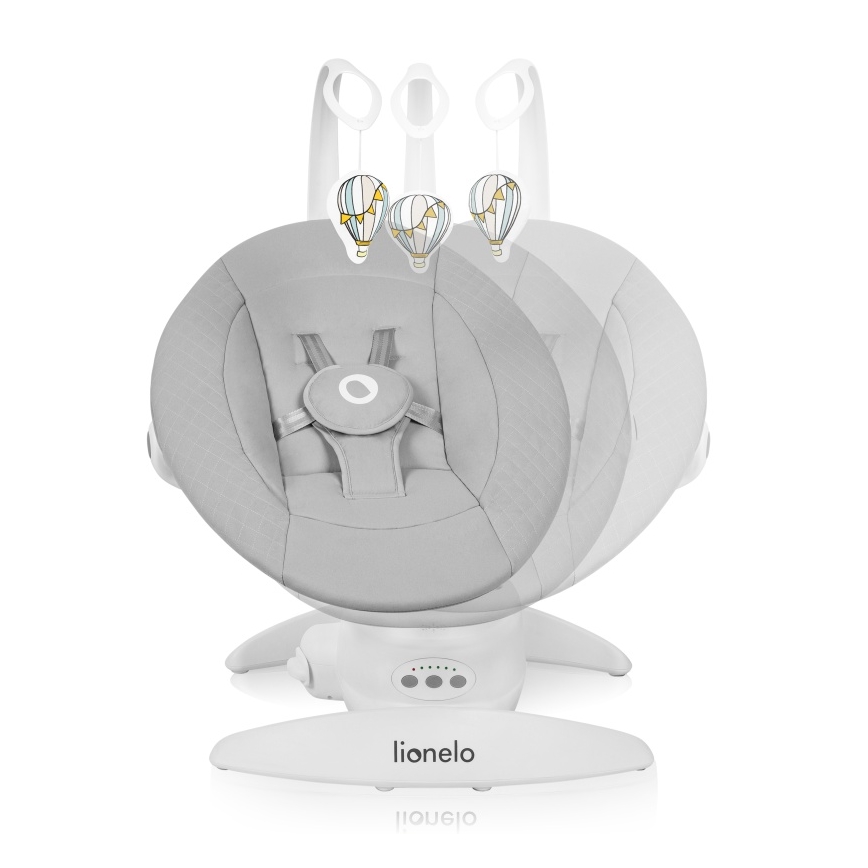 Lionelo - Baloiço para bebé com melodia IRIS Grey Concrete
