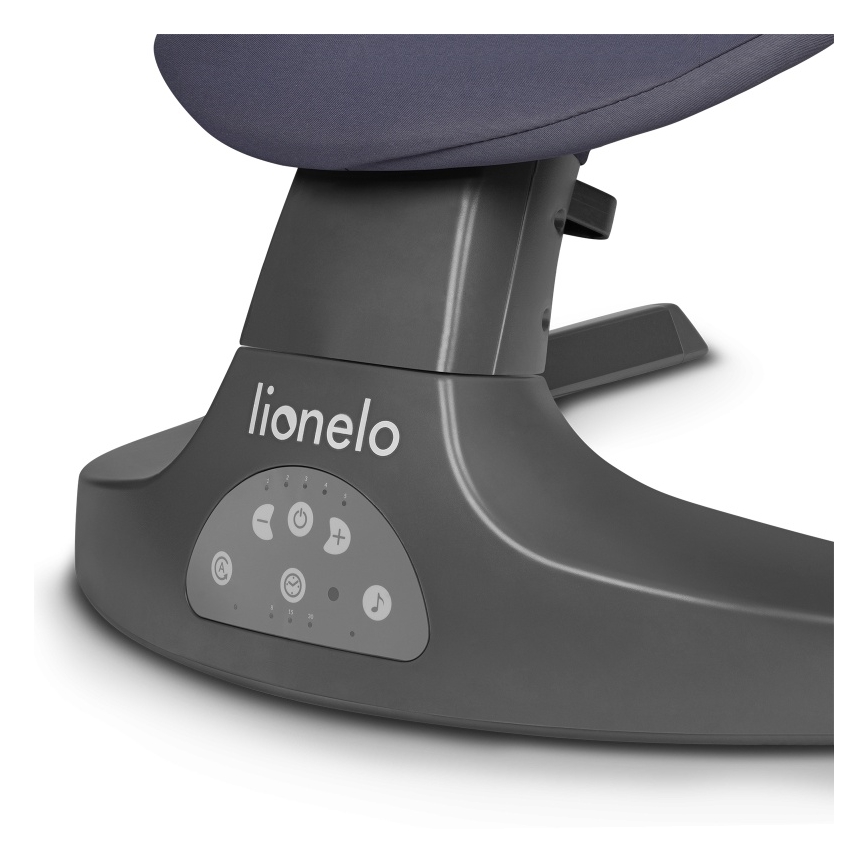 Lionelo - Baloiço para bebé com melodia RALF 4xAA Cinzento Concreto + comando à distância