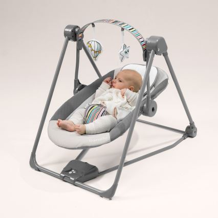 Lionelo - Baloiço para bebé OTTO 4xLR14 Cozy Grey