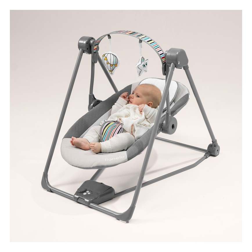 Lionelo - Baloiço para bebé OTTO 4xLR14 Cozy Grey