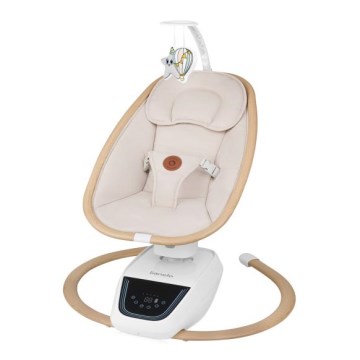 Lionelo - Baloiço para bebés com melodia OLIVIA Bege Natural + controlo remoto