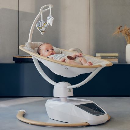 Lionelo - Baloiço para bebés com melodia OLIVIA Bege Natural + controlo remoto