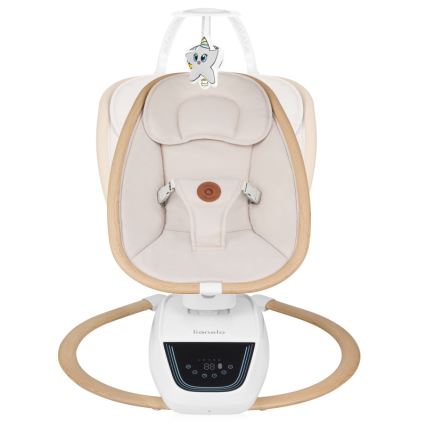 Lionelo - Baloiço para bebés com melodia OLIVIA Bege Natural + controlo remoto