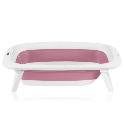 Lionelo - Banheira dobrável para bebé com termómetro BABY BUBBLE 2x LR44 Rosa Magnólia