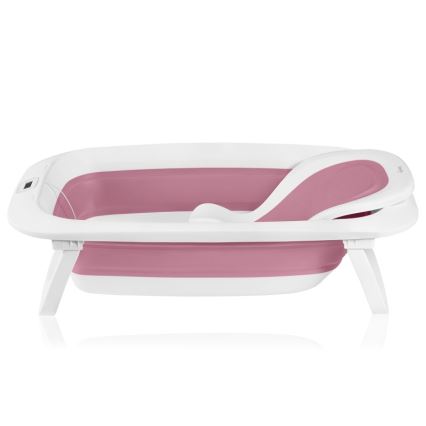 Lionelo - Banheira dobrável para bebé com termómetro BABY BUBBLE 2x LR44 Rosa Magnólia