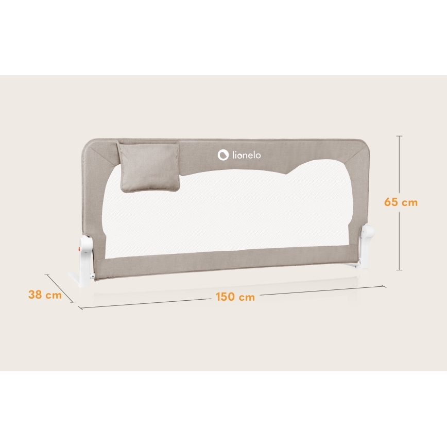 Lionelo - Barreira de proteção para cama HANNA Bege mesclado