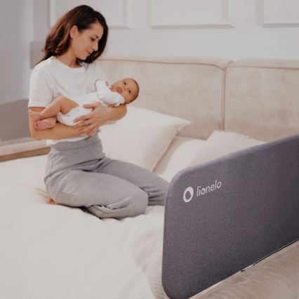Lionelo - Barreira de segurança de cama LORA cinzento escuro