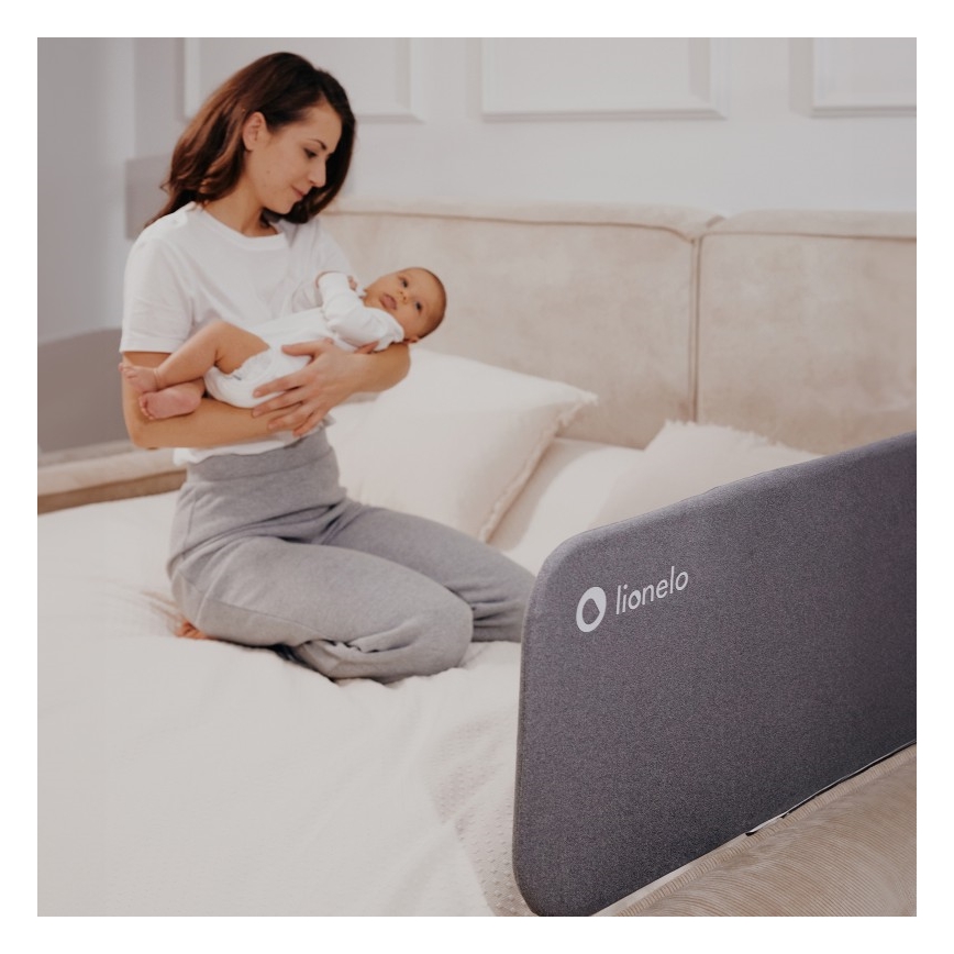 Lionelo - Barreira de segurança de cama LORA cinzento escuro