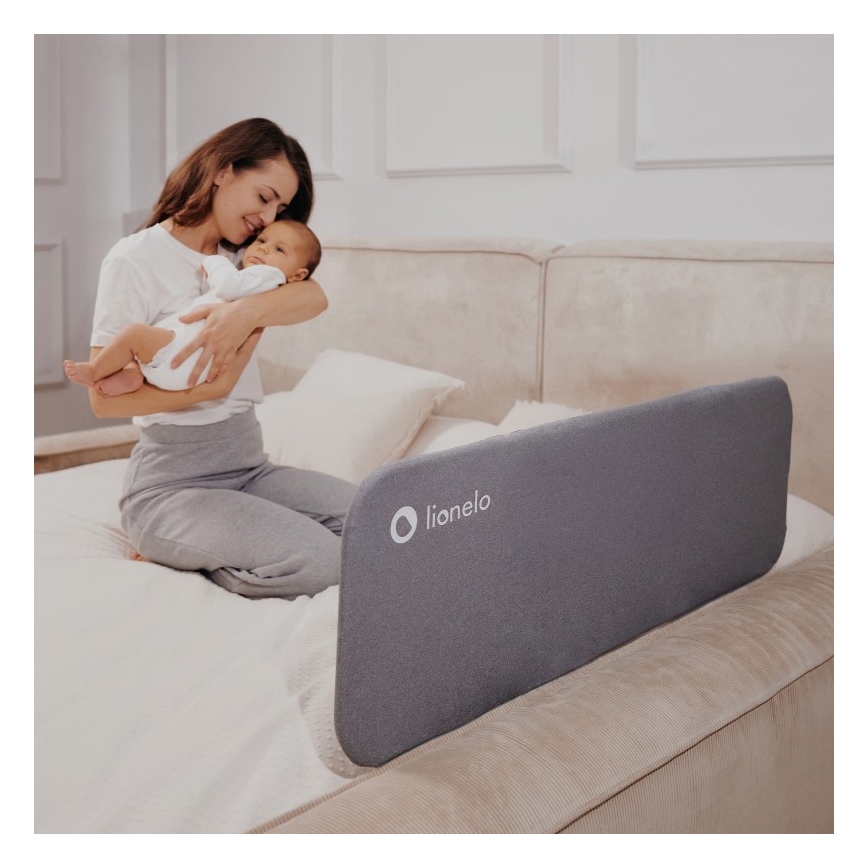 Lionelo - Barreira de segurança de cama LORA cinzento escuro
