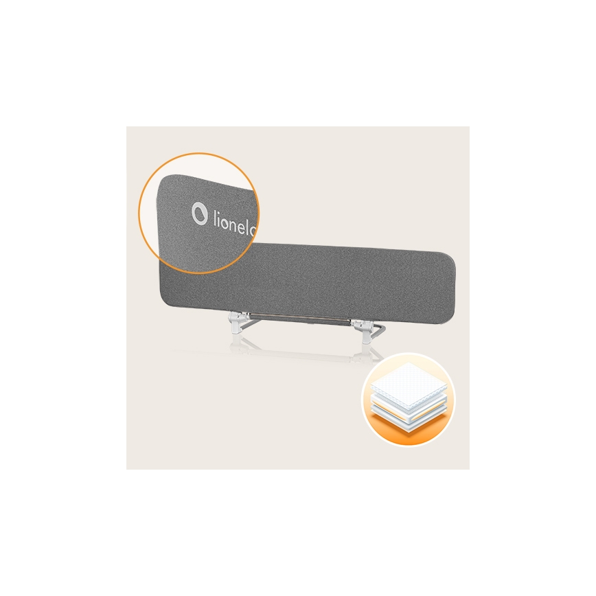 Lionelo - Barreira de segurança de cama LORA XL cinzento escuro