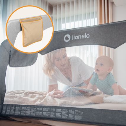 Lionelo - Barreira de segurança para cama HANNA Cinzento Mesclado