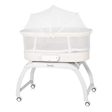 Lionelo - Berço de bebé com balança CORAL White