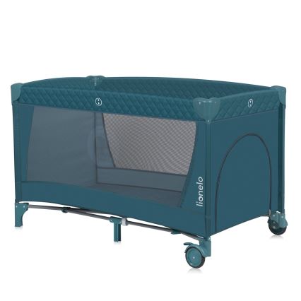 Lionelo - Berço de viagem FLOWER Verde Turquesa