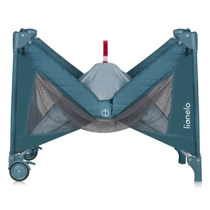 Lionelo - Berço de viagem FLOWER Verde Turquesa