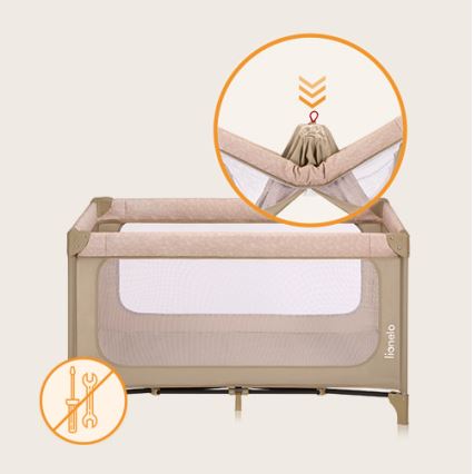 Lionelo - Berço de viagem JASMIN EASY FOLD Bege Areia