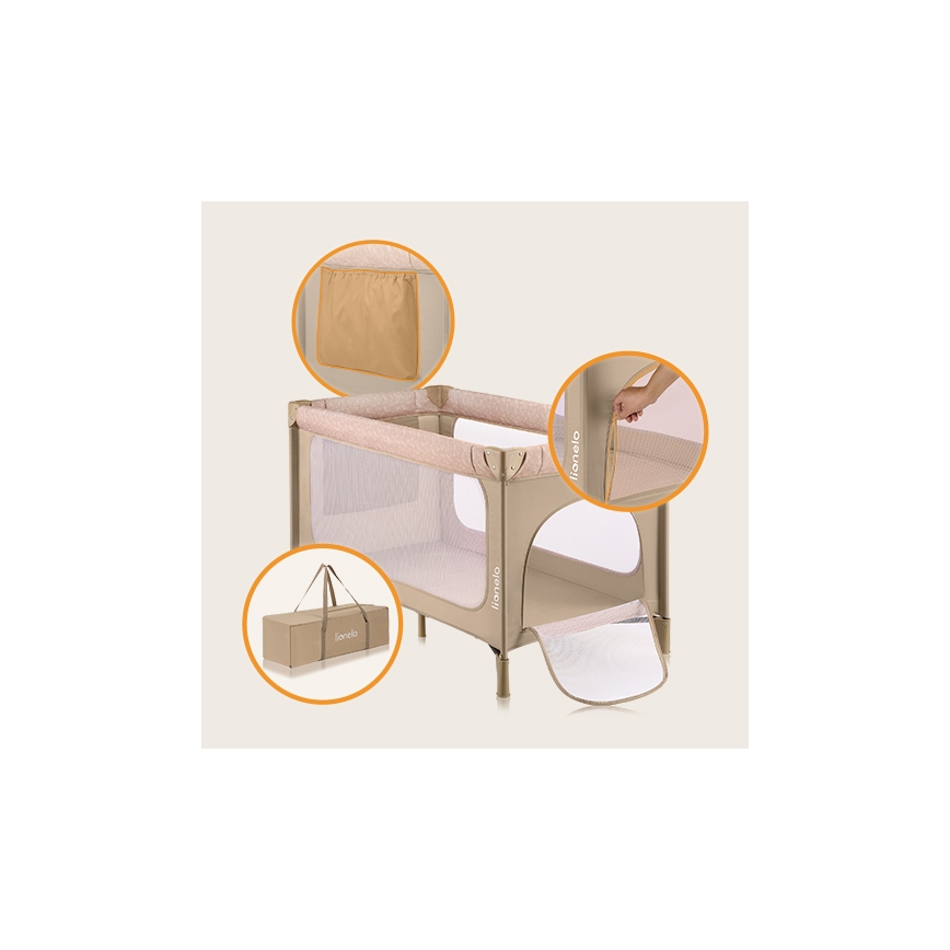 Lionelo - Berço de viagem JASMIN EASY FOLD Bege Areia