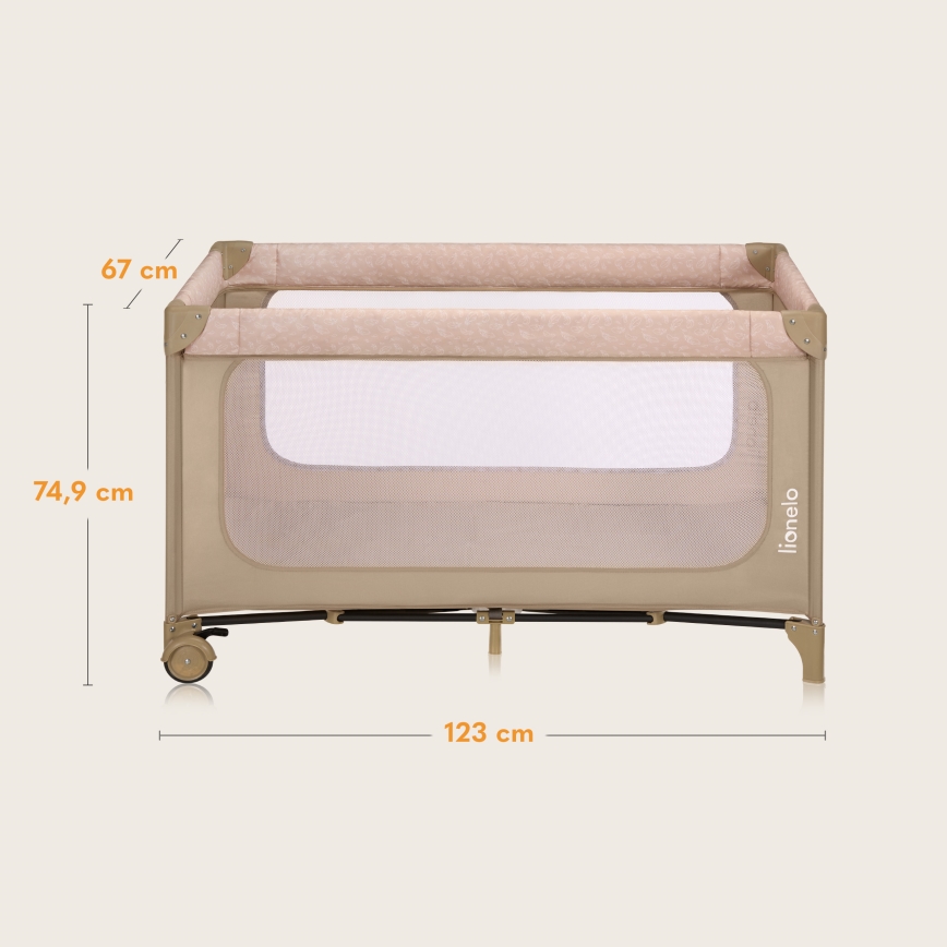 Lionelo - Berço de viagem JASMIN EASY FOLD Bege Areia