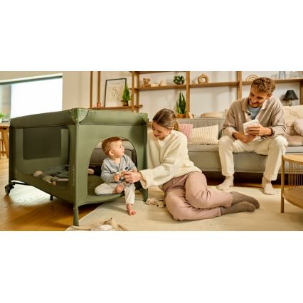 Lionelo - Berço de viagem JASMIN EASY FOLD Verde Oliva