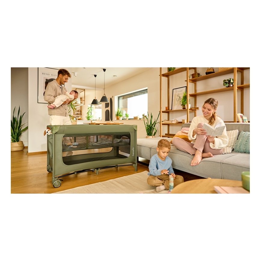 Lionelo - Berço de viagem JASMIN EASY FOLD Verde Oliva