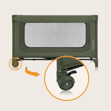 Lionelo - Berço de viagem JASMIN EASY FOLD Verde Oliva