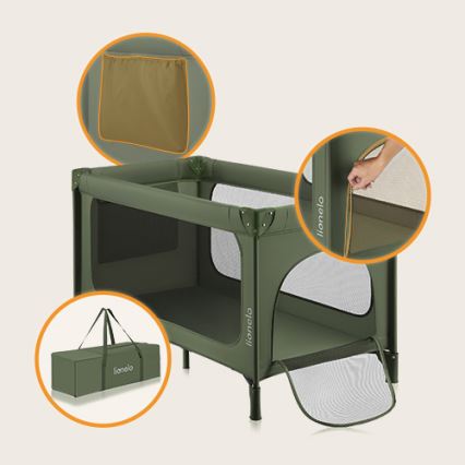 Lionelo - Berço de viagem JASMIN EASY FOLD Verde Oliva