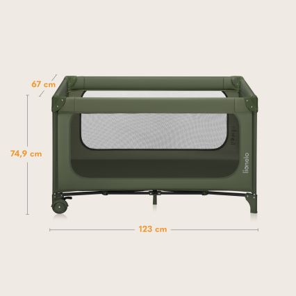 Lionelo - Berço de viagem JASMIN EASY FOLD Verde Oliva