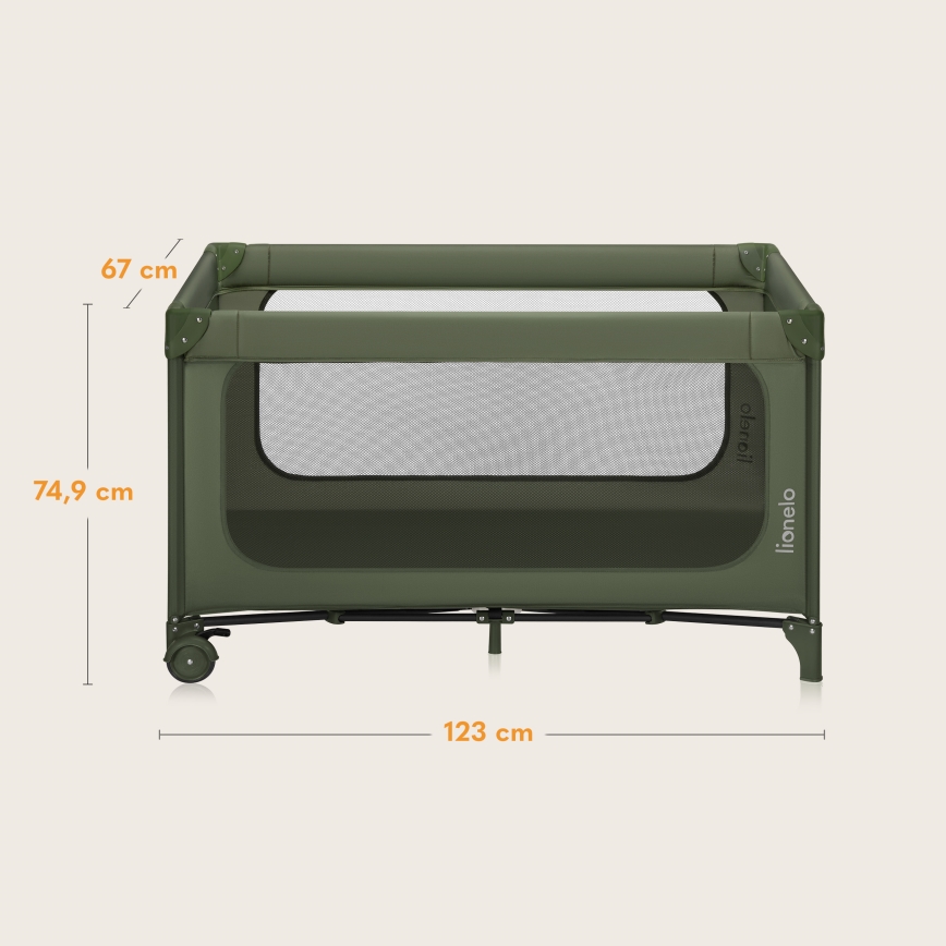 Lionelo - Berço de viagem JASMIN EASY FOLD Verde Oliva
