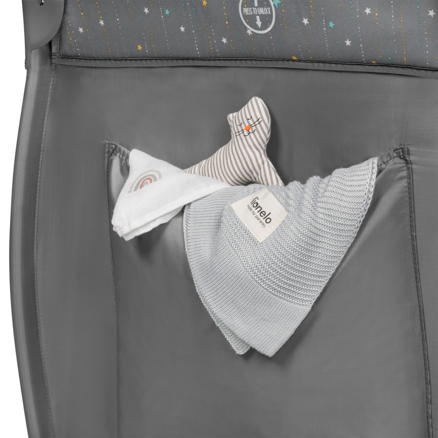 Lionelo - Berço de viagem STEFI PLUS Cinza Multicolor