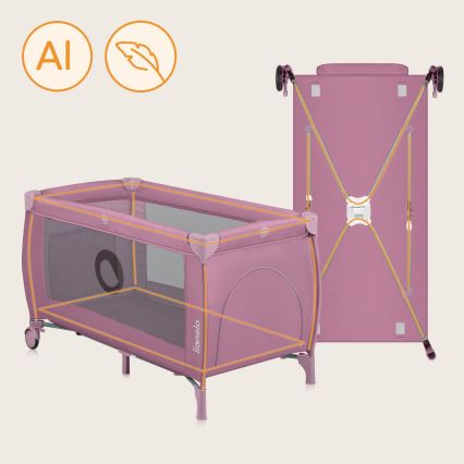 Lionelo - Berço de Viagem STEFI PLUS Magnólia Rosa