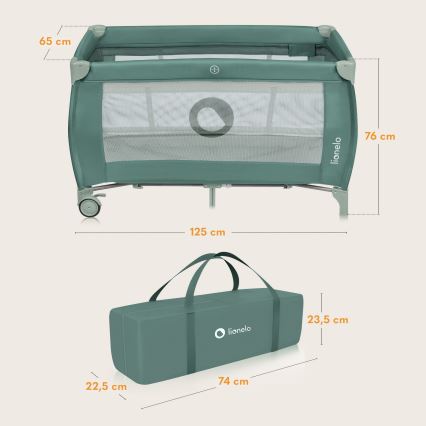 Lionelo - Berço de viagem STEFI PLUS Verde Oliva