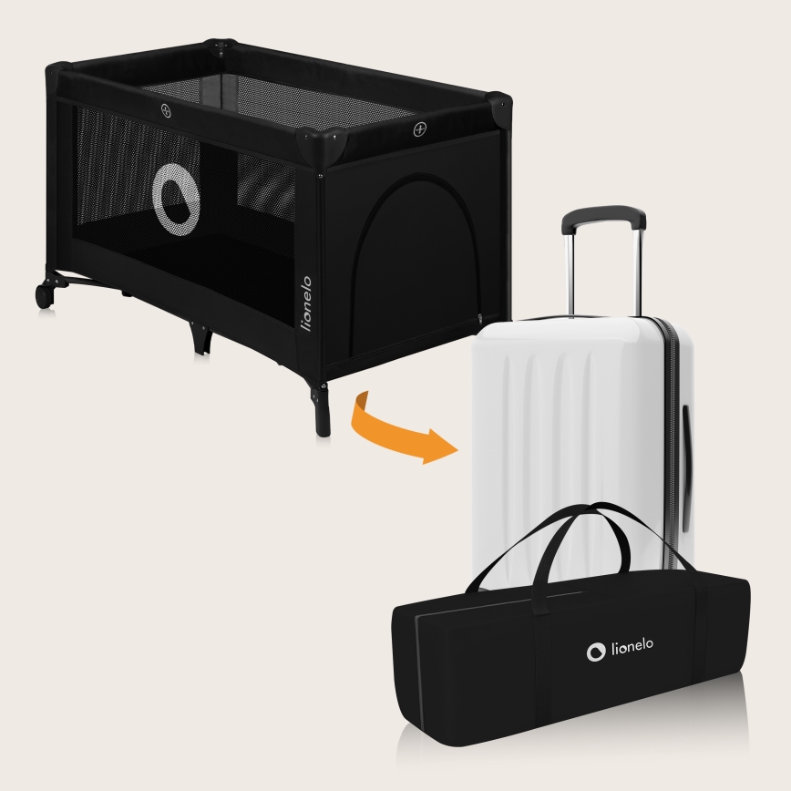 Lionelo - Berço de Viagem STEFI Preto Carbono