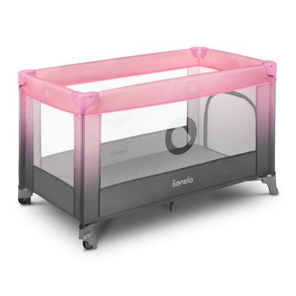 Lionelo - Berço de viagem STEFI rosa/cinzento
