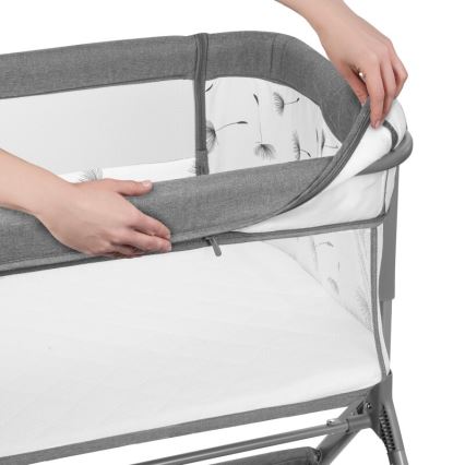 Lionelo - Berço infantil 3 em 1 LEONIE PLUS cinza