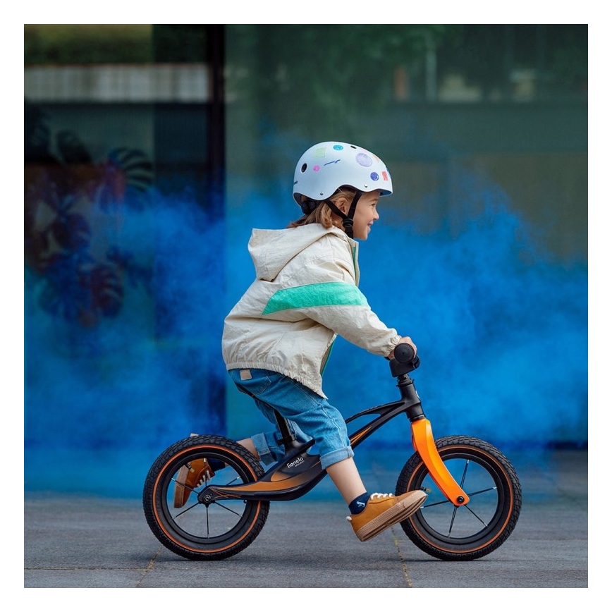 Lionelo - Bicicleta de empurrar BART AIR preto/laranja