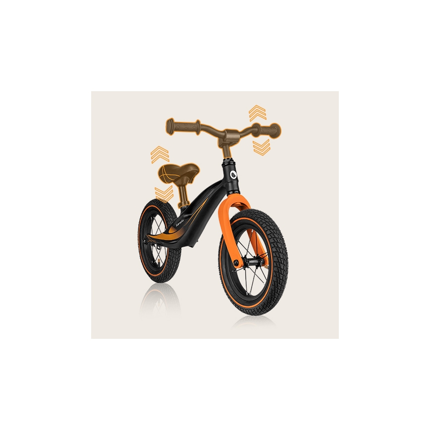 Lionelo - Bicicleta de empurrar BART AIR preto/laranja