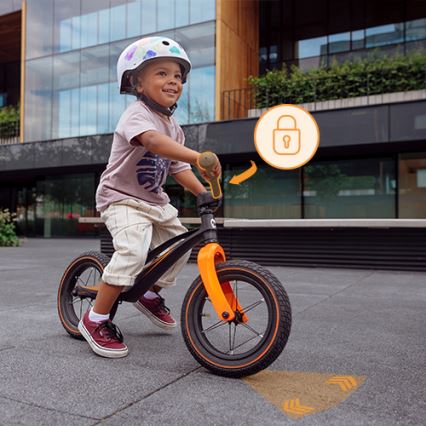 Lionelo - Bicicleta de empurrar BART AIR preto/laranja
