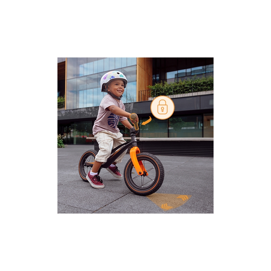 Lionelo - Bicicleta de empurrar BART AIR preto/laranja