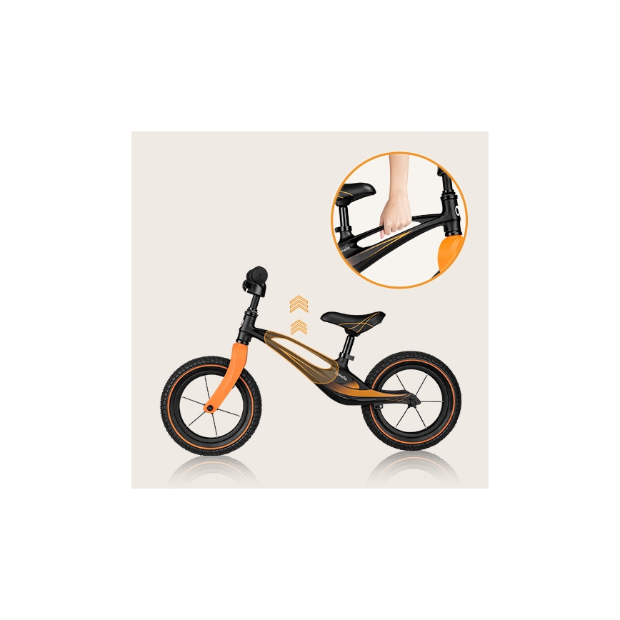 Lionelo - Bicicleta de empurrar BART AIR preto/laranja