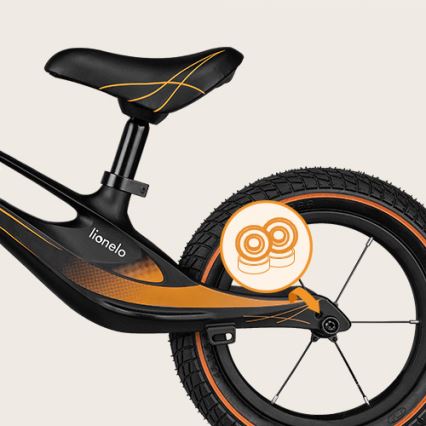 Lionelo - Bicicleta de empurrar BART AIR preto/laranja