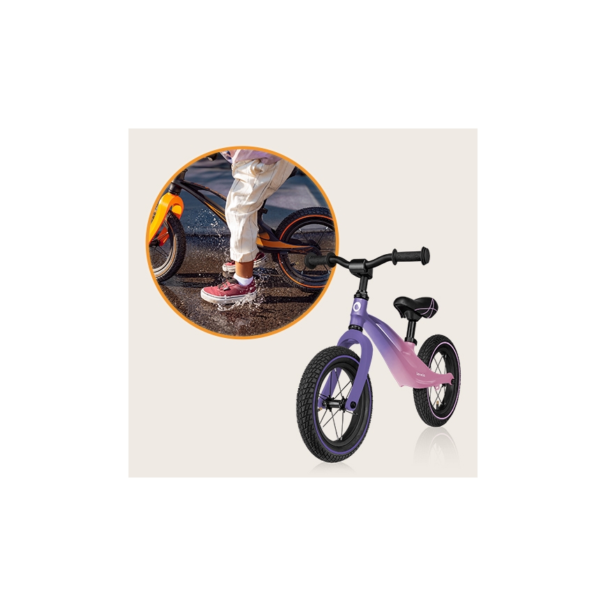 Lionelo - Bicicleta de empurrar BART AIR roxo/rosa