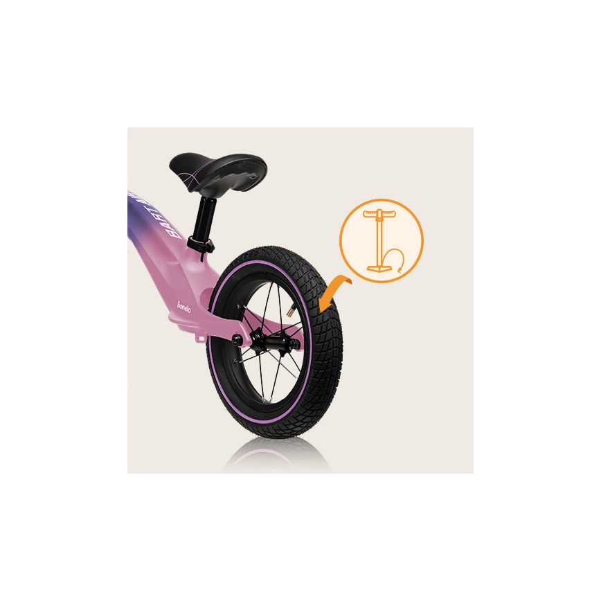 Lionelo - Bicicleta de empurrar BART AIR roxo/rosa