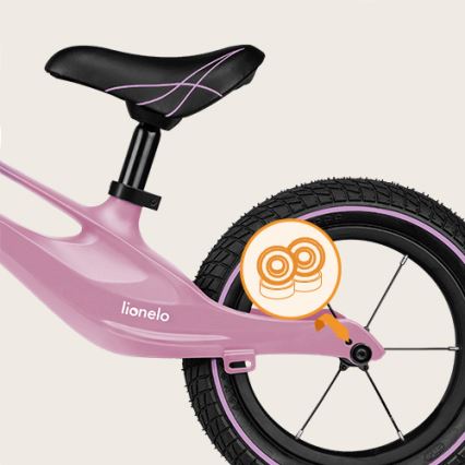 Lionelo - Bicicleta de empurrar BART AIR roxo/rosa