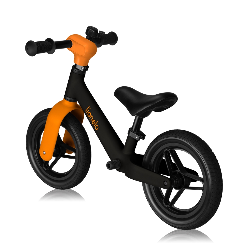 Lionelo - Bicicleta de equilíbrio TONI, preto e laranja