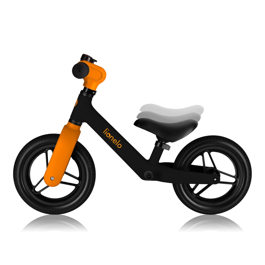 Lionelo - Bicicleta de equilíbrio TONI, preto e laranja