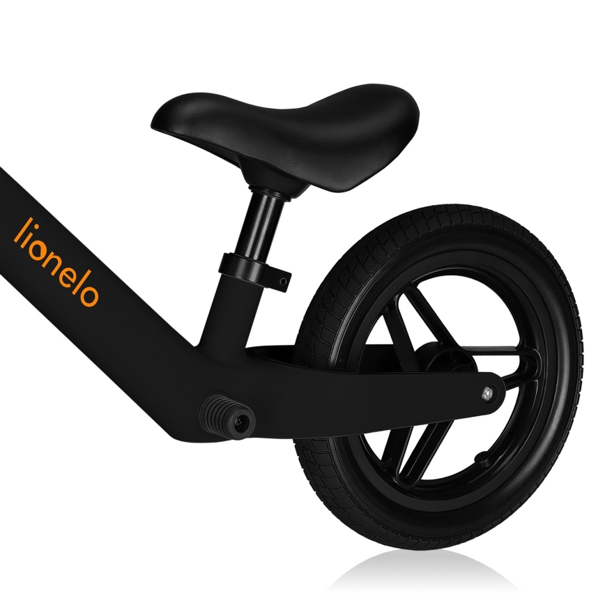 Lionelo - Bicicleta de equilíbrio TONI, preto e laranja