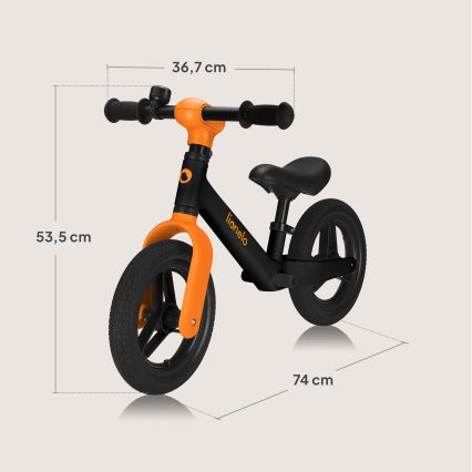 Lionelo - Bicicleta de equilíbrio TONI, preto e laranja