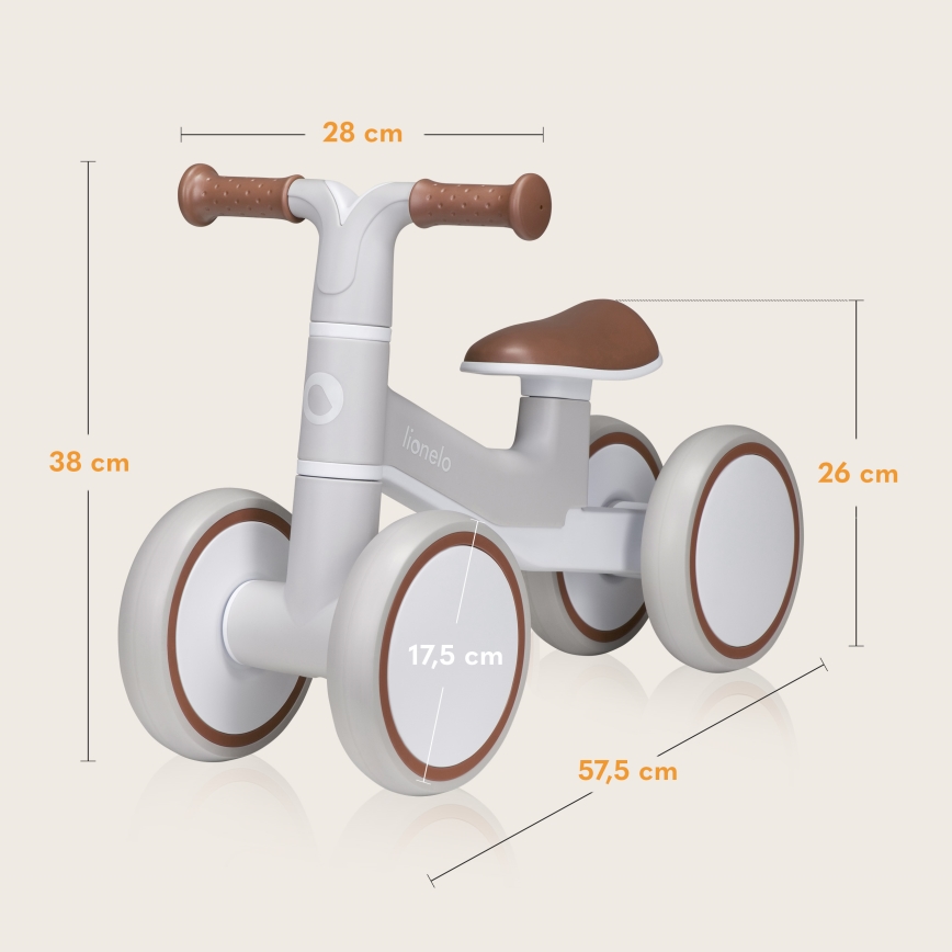 Lionelo - Bicicleta de Equilíbrio VILLY Bege Latte