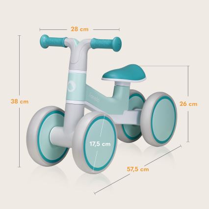 Lionelo - Bicicleta de equilíbrio VILLY Verde-turquesa